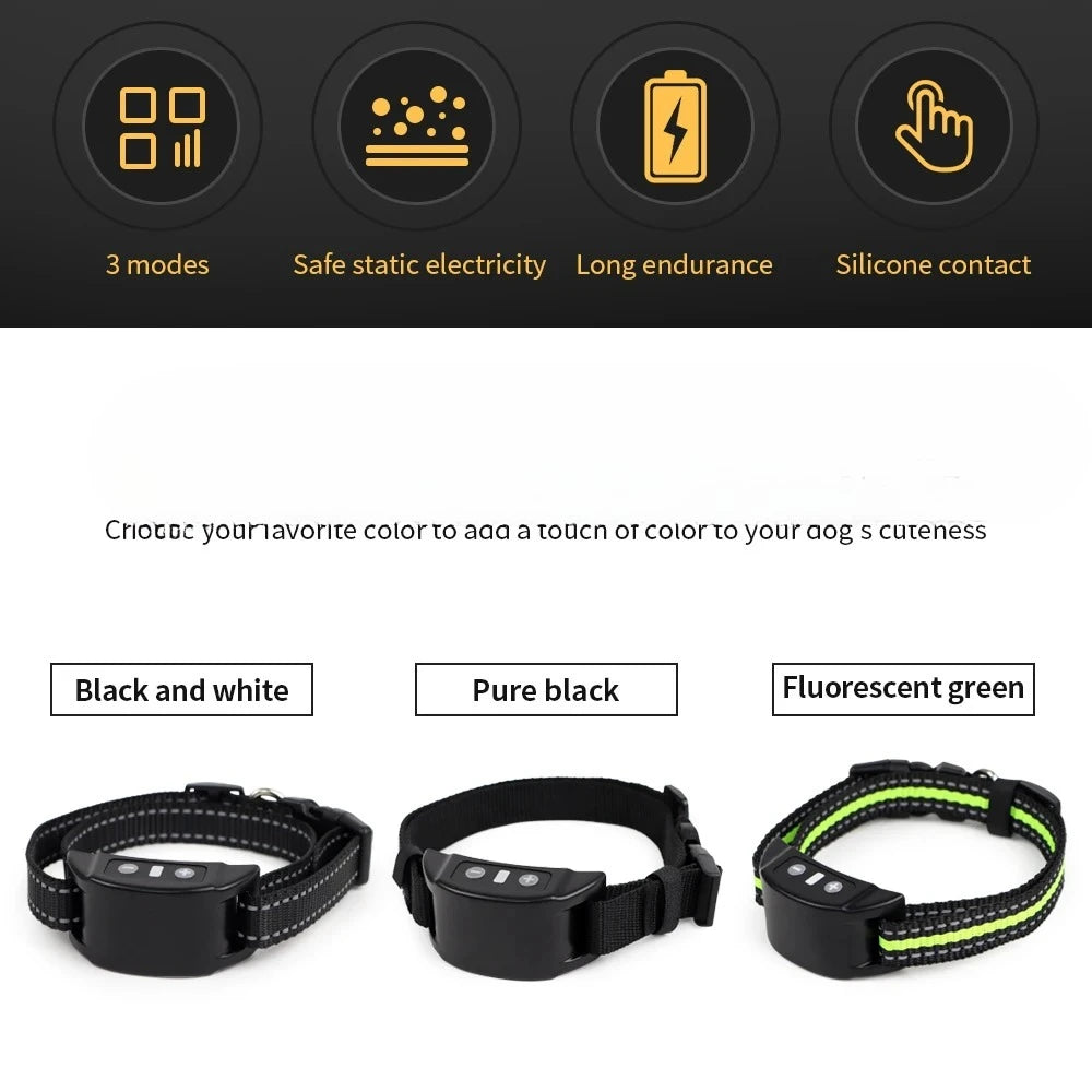 Dog Training Collar Anti-barking Collar Automatic Anti Bark Dog Collar USB Rechargeable Dog Trainer Electric Shock Beep Imagen secundaria del producto