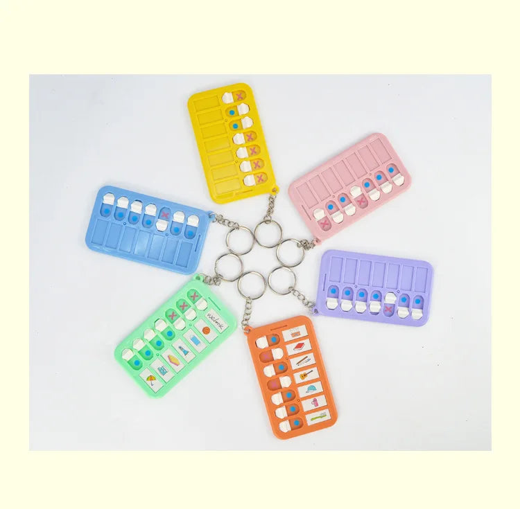 Kids Self-Discipline Checklist Memo Board Portable Keychain Visual Habit Tracker for Children Daily Task