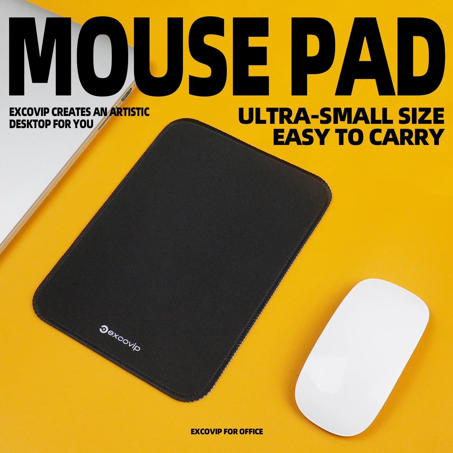 EXCO Mini Mouse Pad Office Mousepad Small with Stitched Edge Non-Slip Rubber Base for Home Laptop Computer Desk Gaming