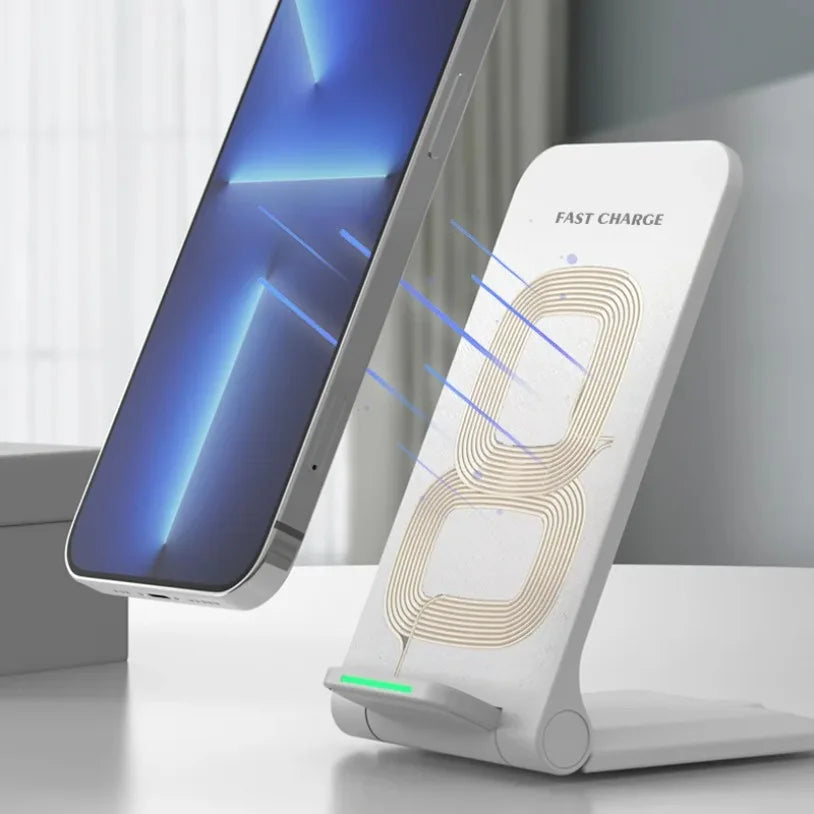 Fast Wireless Charger Stand Pad for iPhone 17 16 15 14 13 Pro Samsung Xiaomi Phone Chargers Induction Fast Charging Dock Station