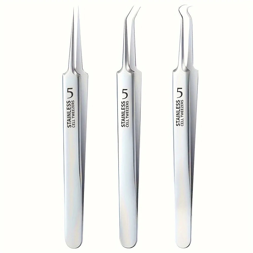 Easy-To-Use Stainless Steel Acne Extractor Set - Hypoallergenic Beauty Tweezers For Clear Skin, Perfect For Beginners Secondary image