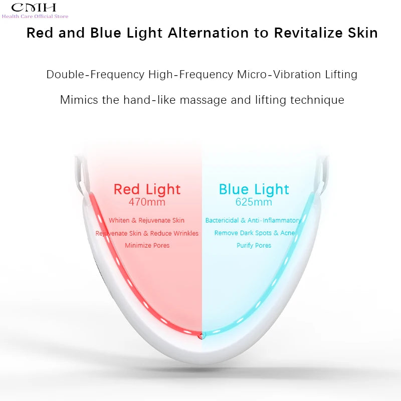 Lady Health Care V-Line Electric Face Massager Double Chin Eliminator Vibration Facial Vibration Massage Fat Reducer  Lift Tools Imagen secundaria del producto