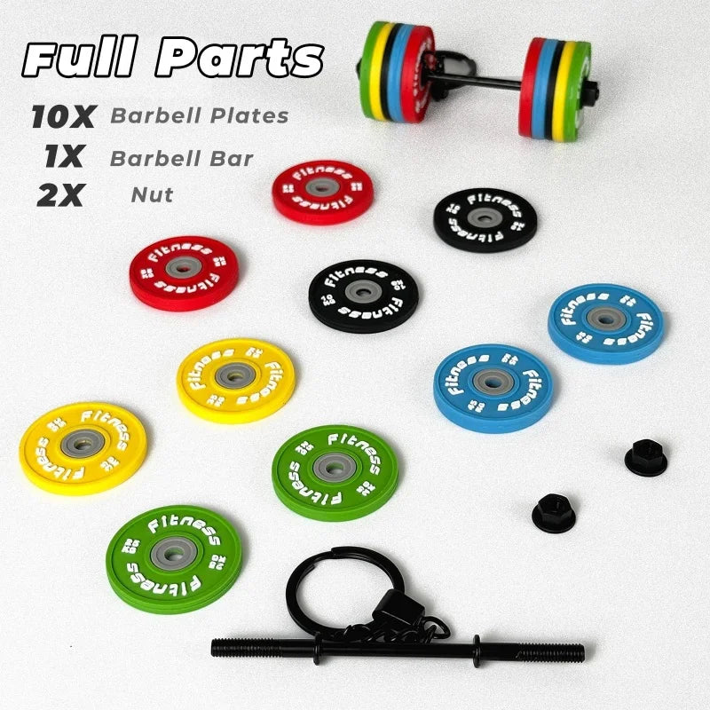 New Barbell Keychain DlY Silicone Dumbbell Keychain Gym Gifts for Gym Lovers Fitness Trainer Gift Backpack Car Key Pendant