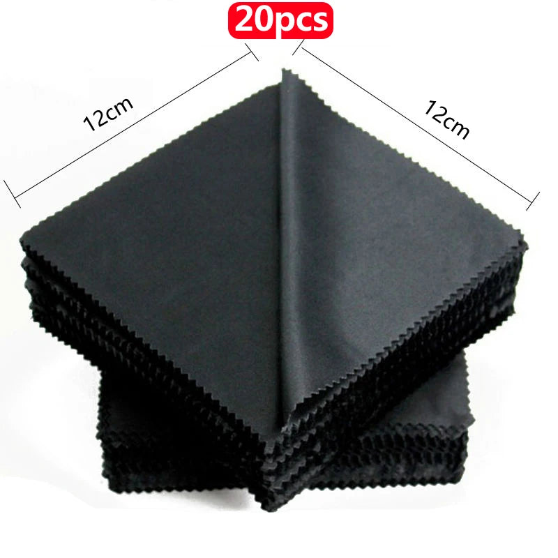 1/20/100/300 pcs/lot Black Microfiber Sunglasses Eyeglasses Cleaning Cloth 13*13cm Glasses Eyewear Clean Lens Cloth 2030 Image principale du produit