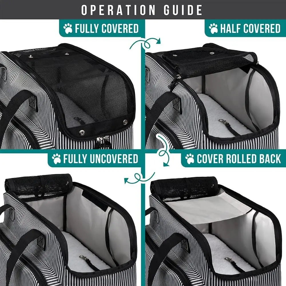 Small Dog Purse Carrier, Soft-Sided Pet Carrier Bag with Pockets, Portable Puppy Cat Travel Handbag Tote, Airline Approved Breat