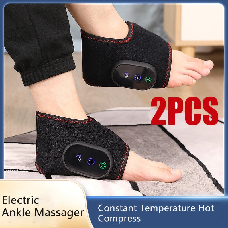 1 Pair Electric Foot Warmer Massager - Heated Guard Legs Joint Heat Compress for Men Women with Foot Vibration Massage Function Image principale du produit