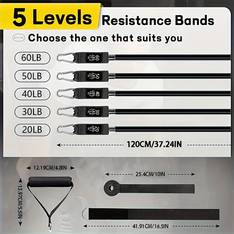 Resistance Bands Set, Exercise Bands With Door Anchor, Handles, Carry Bag, Legs Ankle Straps For Resistance Training Image secondaire du produit