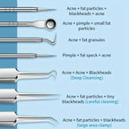 8pcs Professional Skin Care Tools Stainless Steel Pimple Extractors & Needles - for Blackhead Removal, Acne Treatment