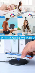 Wireless Charger Mobile Phone Chargers Pad Stand For iPhone 16 15 14 13 12 11 Pro Max Samsung Xiaomi Fast Charging Dock Station