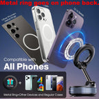 Magnetic Suction Cup Phone Mount for Magsafe 360° Adjustable Magnetic Car Phone Holder Pocket Size Foldable Car Mount