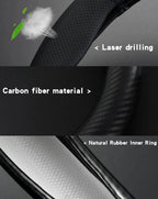 Universal Car Steering Wheel Cover Carbon Fiber Leather Three-dimensional Anti Slip, Timple And Fashionable Car Accessories