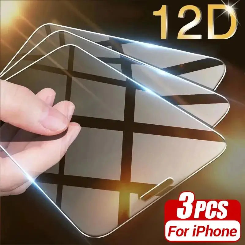 3Pcs Tempered Stg For iPhone 14 15 Plus 11 16 Pro Max iPhone 12 13 Mini XR X XS Max 6 8 7 Plus SE 2020 Screen Glass Protector Imagen principal del producto