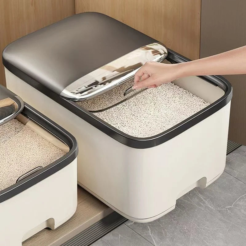 10KG Rice Storage Box Home with Lid Insect Proof Moisture Proof Rice Box Grain Sealed Jar Kitchen Container Storing Dry Grain Imagen principal del producto