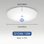 LED Ceiling Light Auto PIR Motion Sensor Smart Home Lighting 13W 18W 24W 36W  Radar Ceiling Lamp For Indoor Bedroom Room Hallway