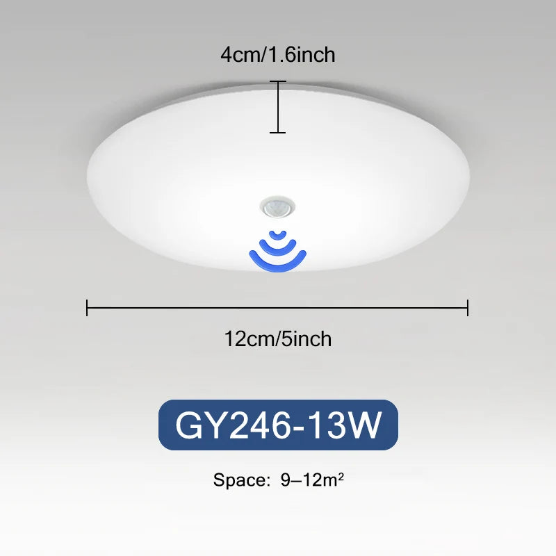 LED Ceiling Light Auto PIR Motion Sensor Smart Home Lighting 13W 18W 24W 36W  Radar Ceiling Lamp For Indoor Bedroom Room Hallway