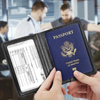 Passport Holder Cover Wallet Travel Essentials RFID Blocking Leather Card Case International Travel Must Haves Travel Accessorie