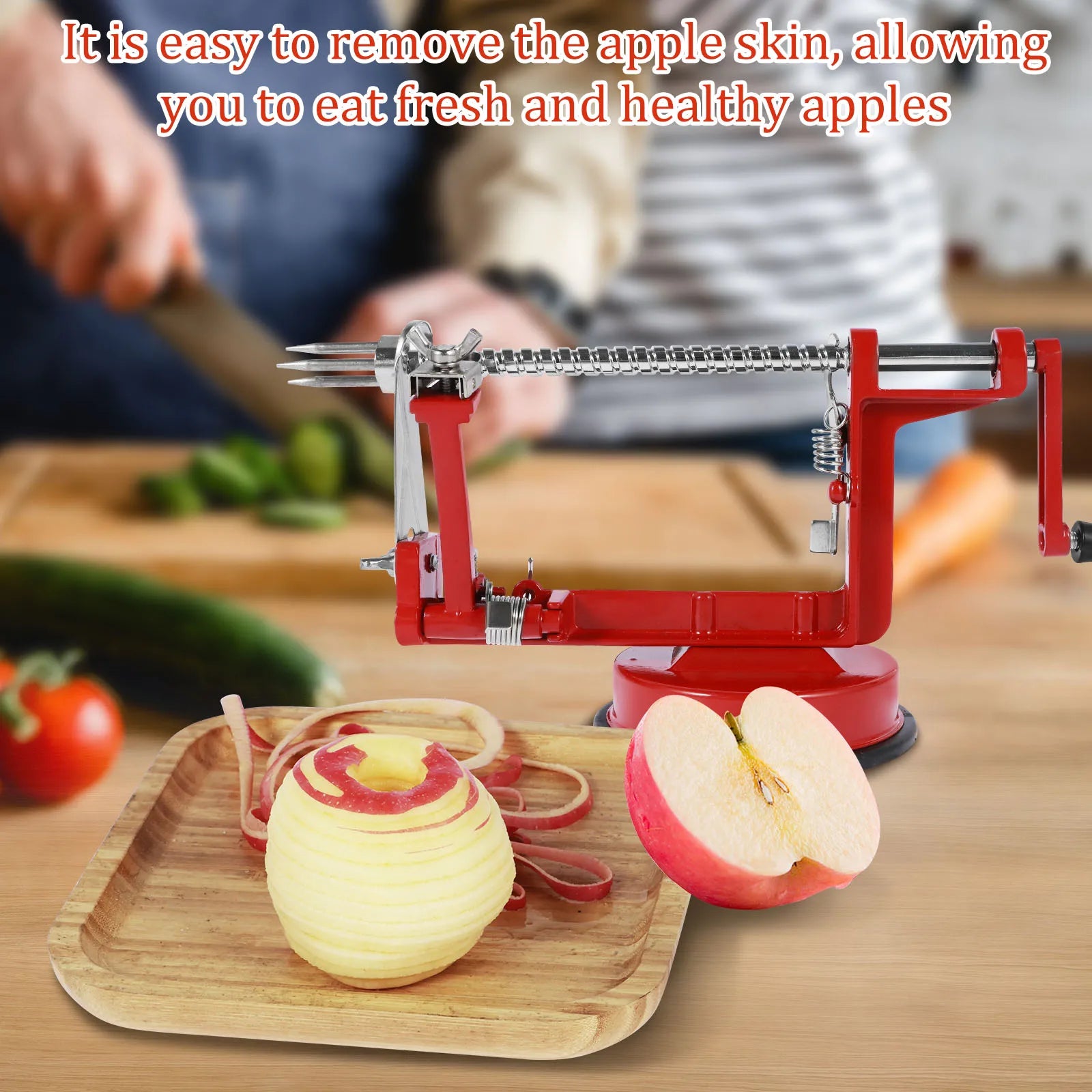3 In 1 Fruit Peeler Machine Hand Crank Fruit Slicer Corer Apple Skin Cutter Peeling Tool Sharp Fruit Peel Remover Kitchen Gadget