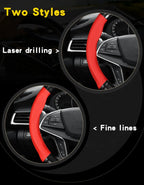 Universal Car Steering Wheel Cover Carbon Fiber Leather Three-dimensional Anti Slip, Timple And Fashionable Car Accessories