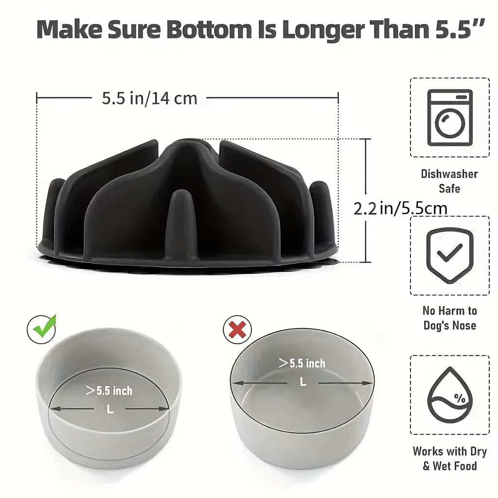 1Pc Soft Silicone Slow Feeder Puzzle Dog Bowl Insert-Stimulates Mind & Promotes Healthy Digestion Suitable for all sizes