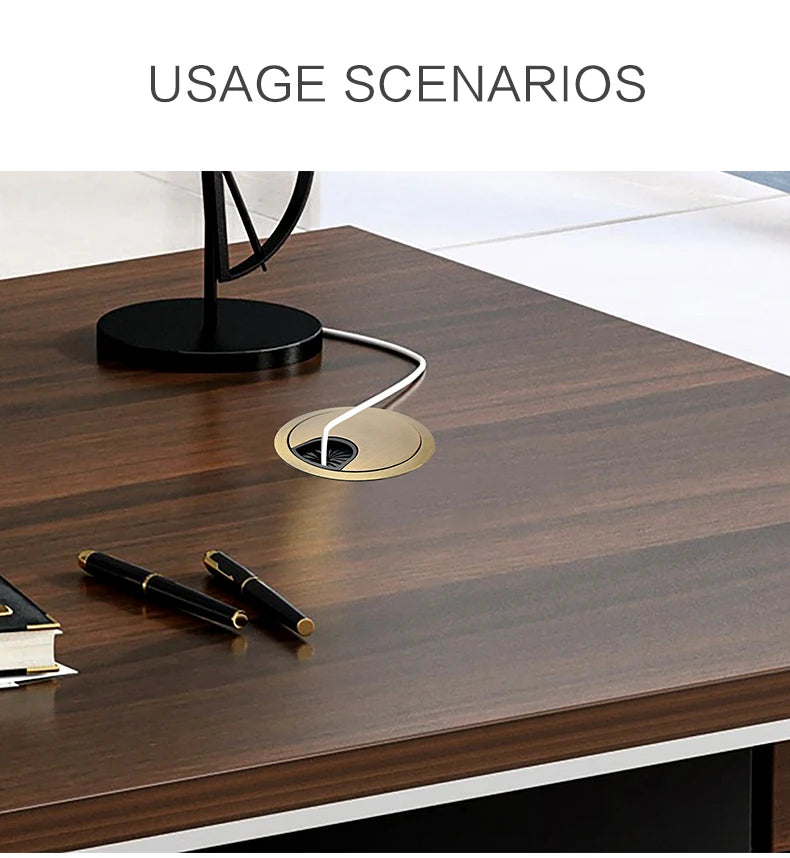 50/53/60mm Office Table Wire Hole Covers Computer Desk round metal decoration box Furniture Hardware Fittings