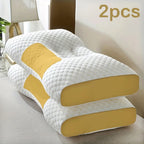 2pcs Massage Neck Pillows Adjustable Ergonomic Orthopedic Contour Support, High-Quality Pillow Core, All-Season Sleeping Comfort