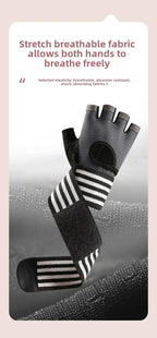 1 Pair Dumbbell Gloves Men Women Weightlifting Crossfit Bodybuilding Workout Sport Gym Training Gloves Non-slip Wrist Protector