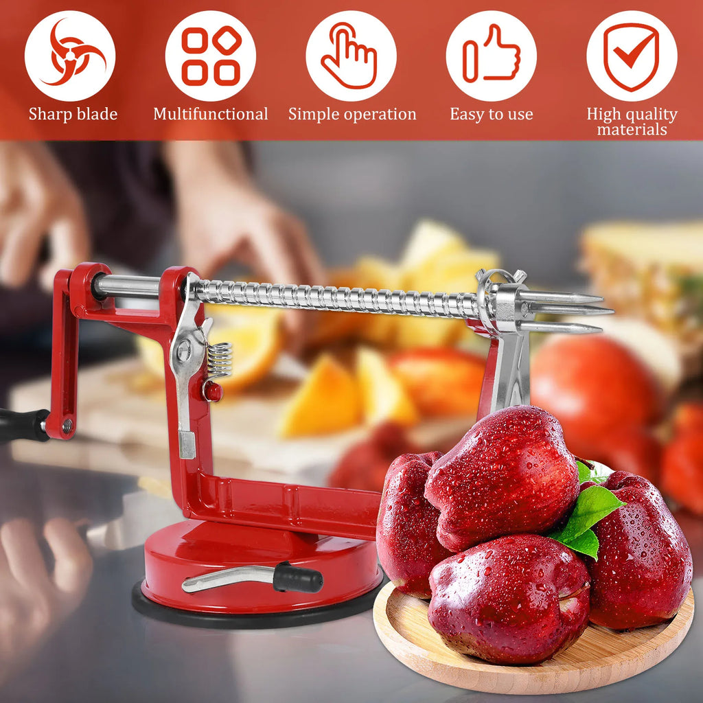 3 In 1 Fruit Peeler Machine Hand Crank Fruit Slicer Corer Apple Skin Cutter Peeling Tool Sharp Fruit Peel Remover Kitchen Gadget