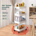 5-layer Multi-function Multifunctional Rolling Storage Cart,Open Shelves for Living Spaces Book Display,Ideal ForKitchen,Bedroom