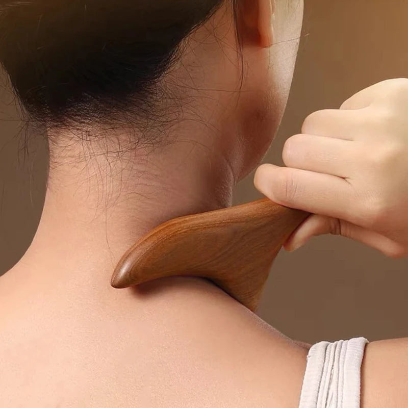 1 PCS Neck Foot Sandalwood Trigger Point Massage Gua Sha Tools Home Gym Professional Therapy Massage Tool For Back Leg Hand Face Image secondaire du produit