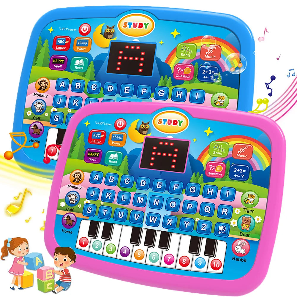 Kids’ Education Tablet Toy, Age 3+ Literacy Math Music Learning, Doubles as Electronic Keyboard, Birthday Christmas Gift Imagen principal del producto