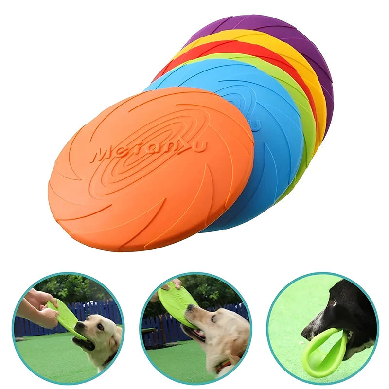 Dog Toys Silicone Flying Disc Fashion Multicolor Resistant Chew Toys Puppy Outdoor Game Trainning Interactive Supplies Image principale du produit