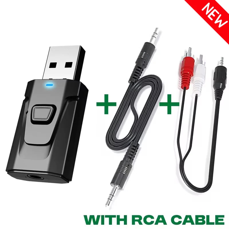 USB Bluetooth 5.4 Audio Transmitter Receiver MIC Wireless Adapter  3.5mm AUX/RCA for TV PC Headphone Home Stereo Car HIFI Music