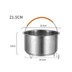 Stainless Steel Steamer Basket In Stant Pot Accessories For Instant Cooker With Silicone Handle Pressure Cooker Rice Steamer