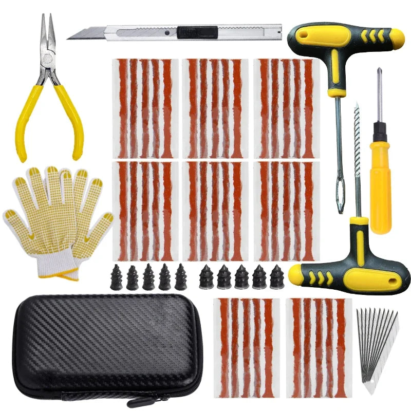 Car Motorcycle Tire Repair Kit Puncture Plug Tools Tyre Puncture Emergency for Tire Strips Stirring Glue Repair Tool Kit Image principale du produit