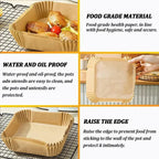 1/100PCS Air Fryer Disposable Paper Square Round Baking Paper Barbecue Plate NonStick Mat Kitchen Oven Oil Absorbing Paper Tool