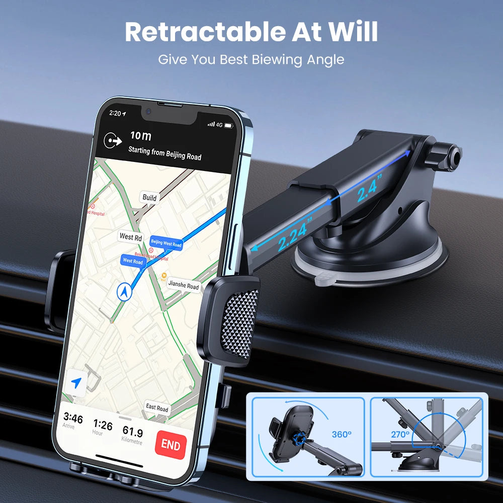 TOPK Car Phone Holder Air Vent Suction Cup Mount for iPhone Xiaomi Samsung Auto Mobile Support GPS Stand Dashboard Bracket