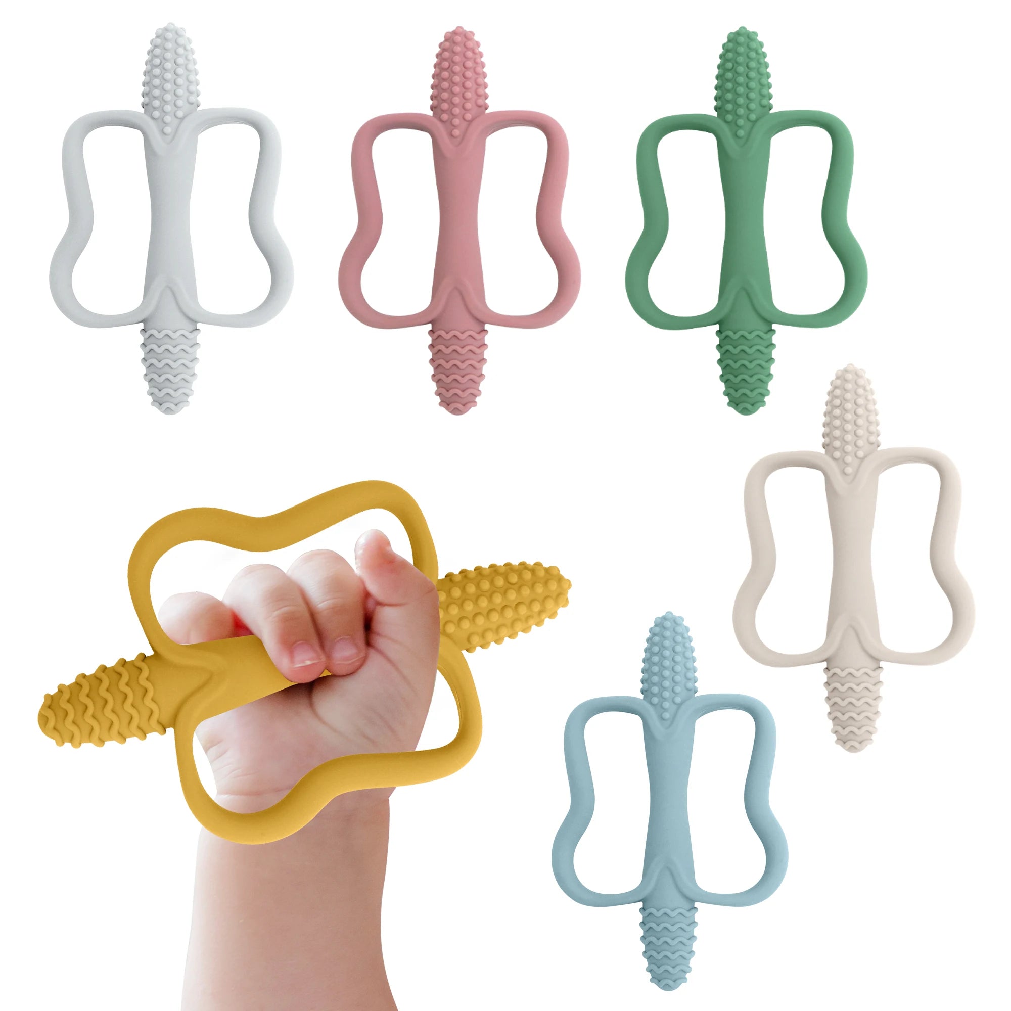 Baby teething toys with easy-grip handles, food-grade silicone teething toys, suitable for babies 0-6 months, 6-12 months Imagen principal del producto
