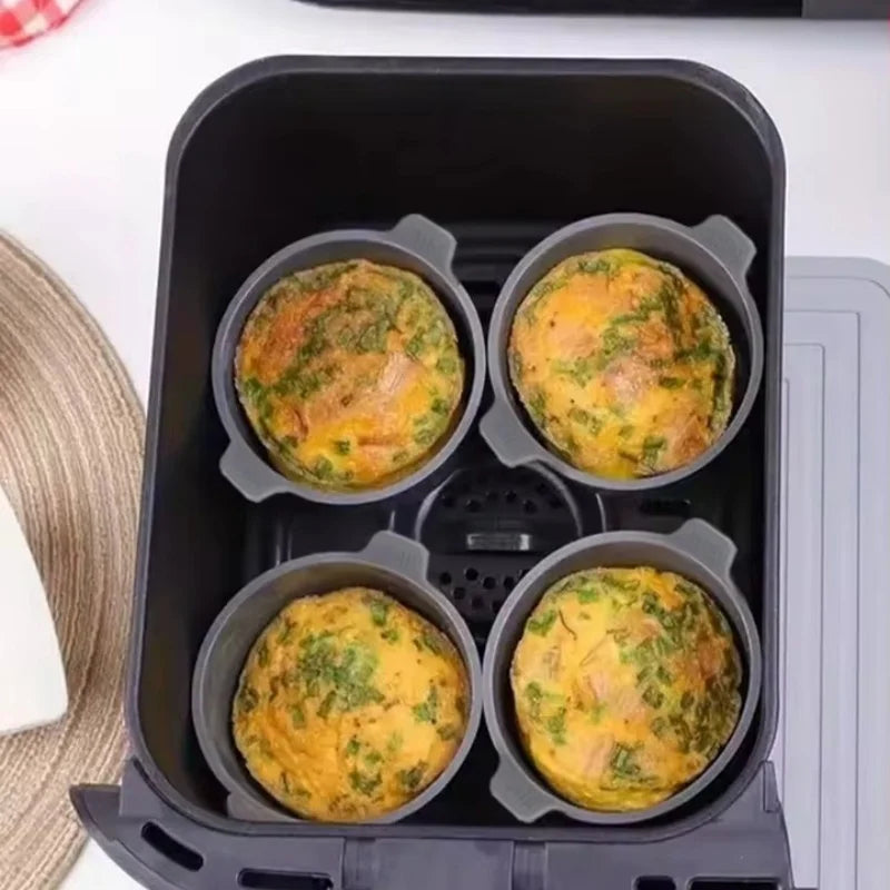 2/4/8Pcs Ramekins For Air Fryer Silicone Large Muffin Cases Nonstick Egg Poacher Silicone Mould Bakeware Easy Release Baking Imagen principal del producto