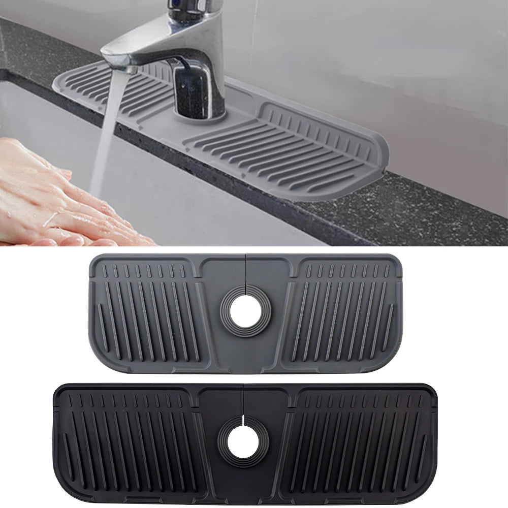 Kitchen Silicone Faucet Mat Faucet Water Catcher Mat Sink Splash Pad Countertop Protector Bathroom Imagen principal del producto