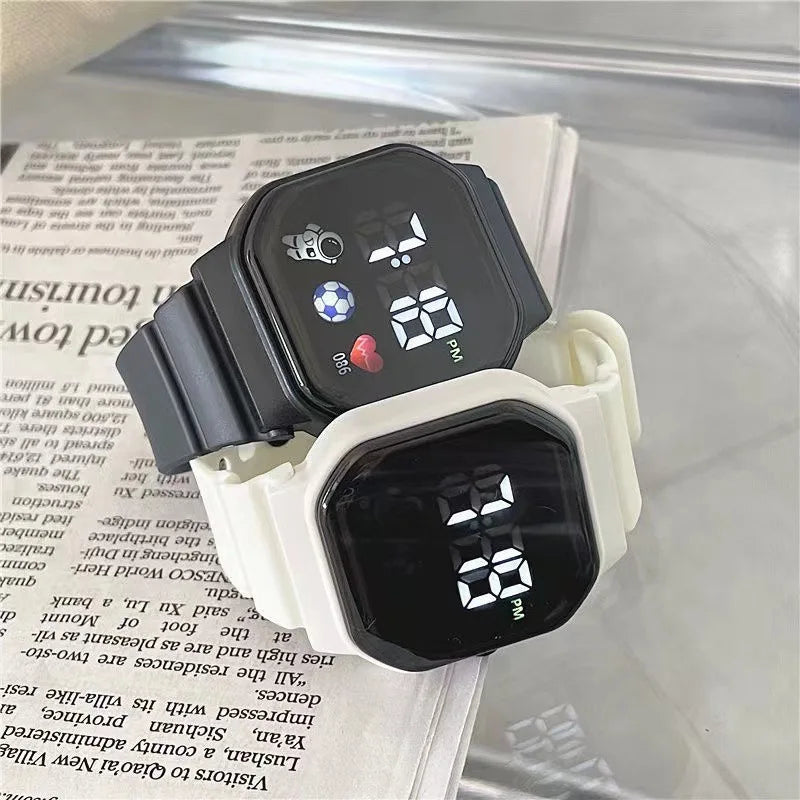 Kids Watch Sport LED Digital Watches Football Silicone Strap Waterproof Electronic Wristwatch for Children Boys Girls Gifts