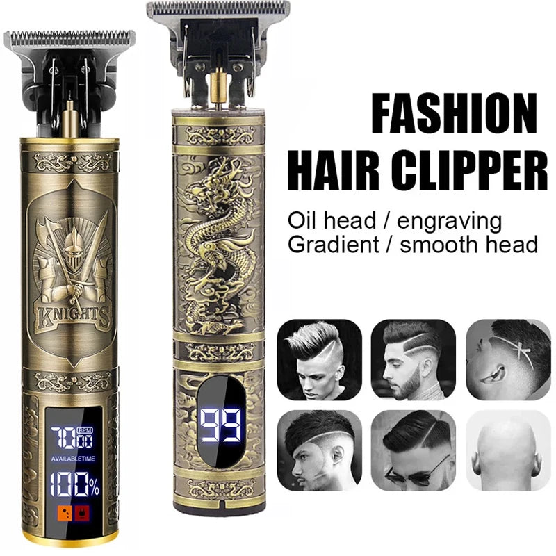 Vintage Hair Clipper Cordless Trimmer portable USB Fast Charging Hair Cutting Machine Electric Shaver Barber Professional Barber Imagen principal del producto