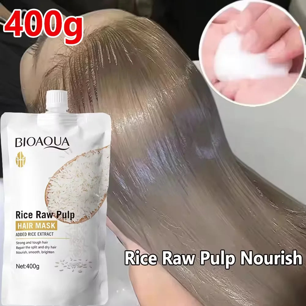 10/30/50/100/400g Magical Keratin Hair Mask 5 Seconds Repair Damaged Frizzy Hair Soft Smooth Shiny Rice Moisturizing Hair Care Image principale du produit