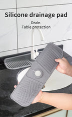 Kitchen Silicone Faucet Mat Faucet Water Catcher Mat Sink Splash Pad Countertop Protector Bathroom