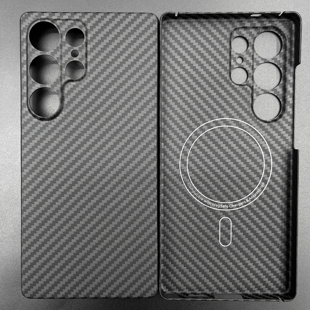 Carbon Fiber Case For Samsung Galaxy S25 Ultra/S25+/S25/S25 Edge Lens Camera Protection Aramid Fiber Cover Lightweight Slim Case
