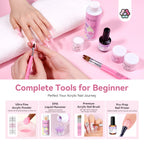 SAVILAND Complete Acrylic Nail Kit for Beginners with Keratin Powder Castor Oil Gel Polish 180W Lamp Nail Drill Full Set Tools