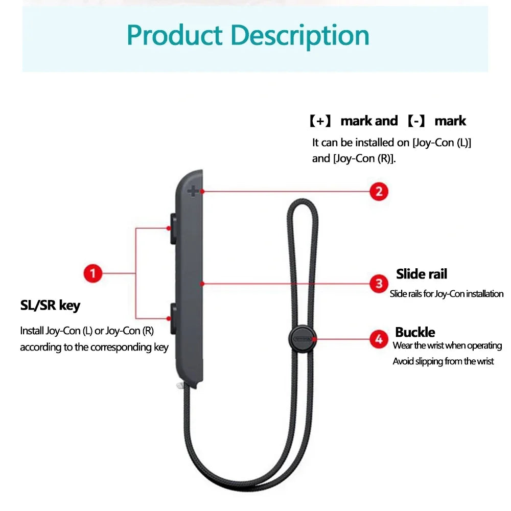 GAMINJA For Nintend Switch & OLED Gamepad Controller Gamepad Hand Rope Joy-con Wrist Strap Laptop Video Games Accessories Image secondaire du produit