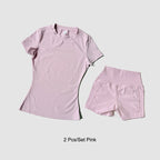 Women's Sports Yoga Set Seamless Knitted Fitness Gym Clothes Sportswear Short Sleeve Crop Top Tracksuits Gym Short Leggings