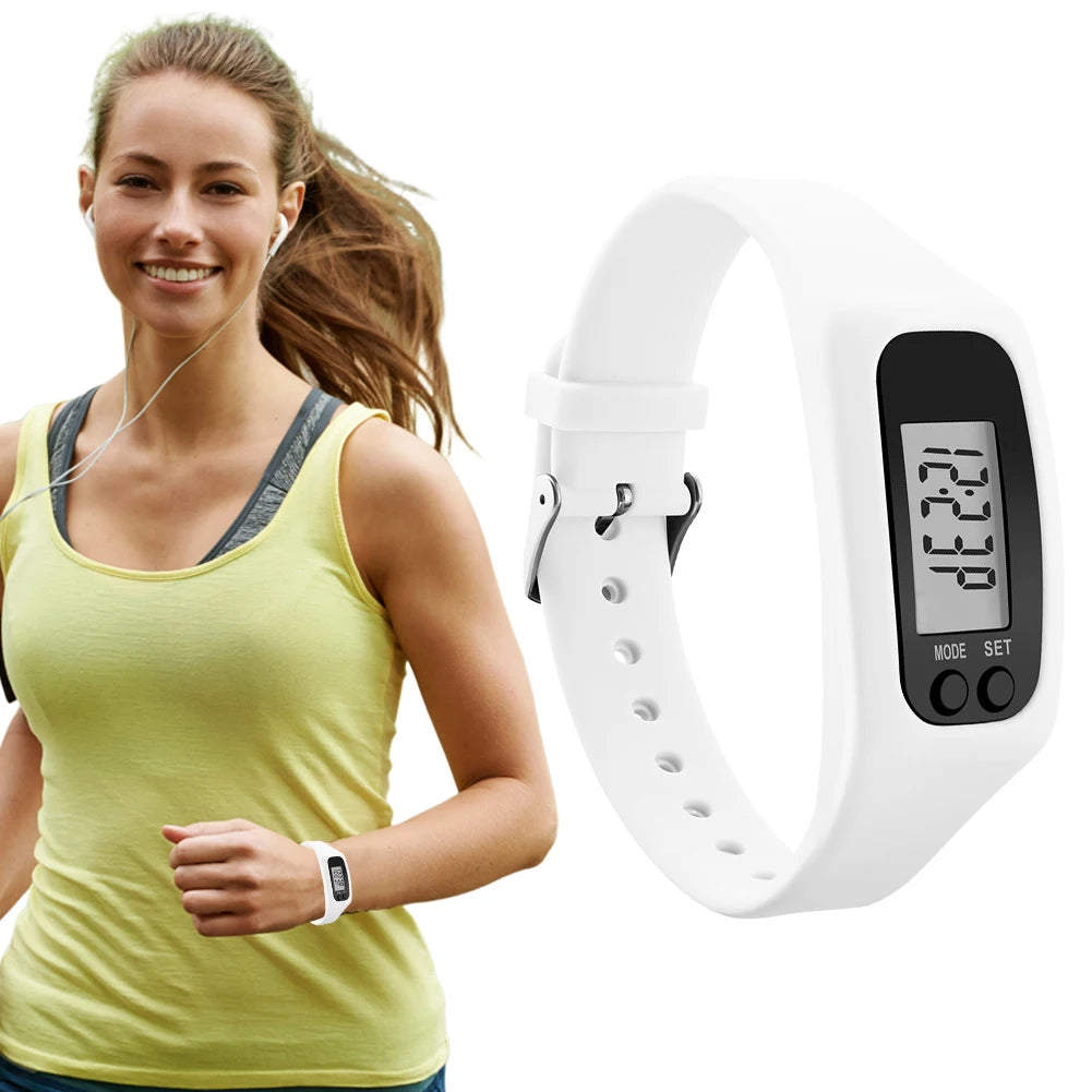 LED Pedometer Bracelet Wrist Calorie Counter 12/24H Time Display Walking Running Pedometer Fitness Watch for Outdoor Sports Image principale du produit