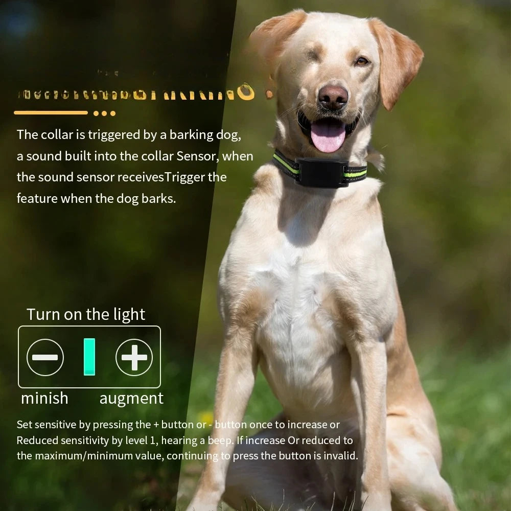 Dog Training Collar Anti-barking Collar Automatic Anti Bark Dog Collar USB Rechargeable Dog Trainer Electric Shock Beep