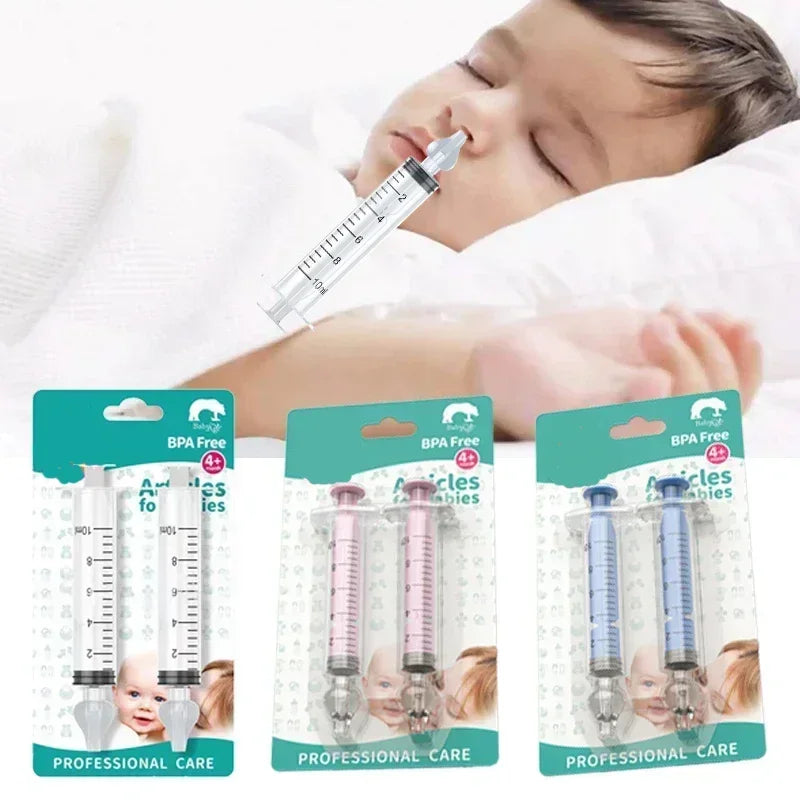 Baby Nose Cleaner 2Pcs Nasal Washer Needle Tube Washer 10ML Infant Nasal Aspirator Cleaner Syringe Washing Baby Care Tools Imagen principal del producto